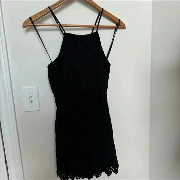 NWT JOA BLACK EYELET LACE ROMPER XS - Picture 2 of 6